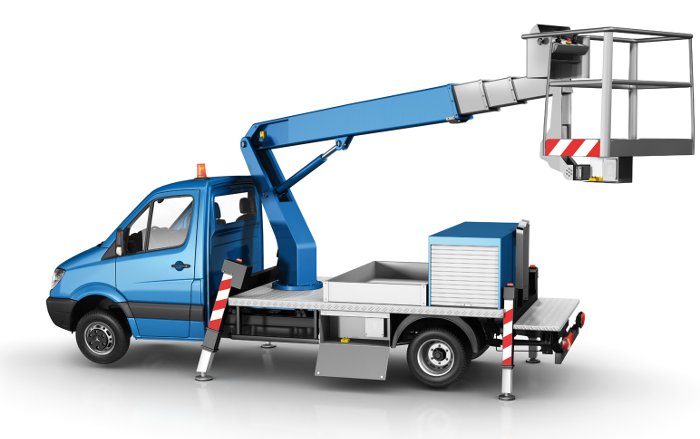 Truck mounted crane aerial platform